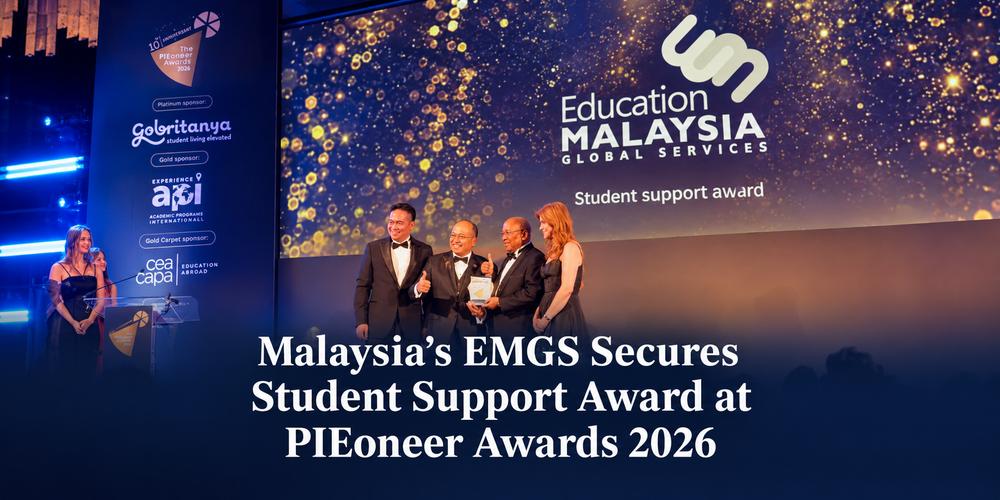 Education Malaysia Global Services Wins Student Support Award at PIEoneer Awards 2026